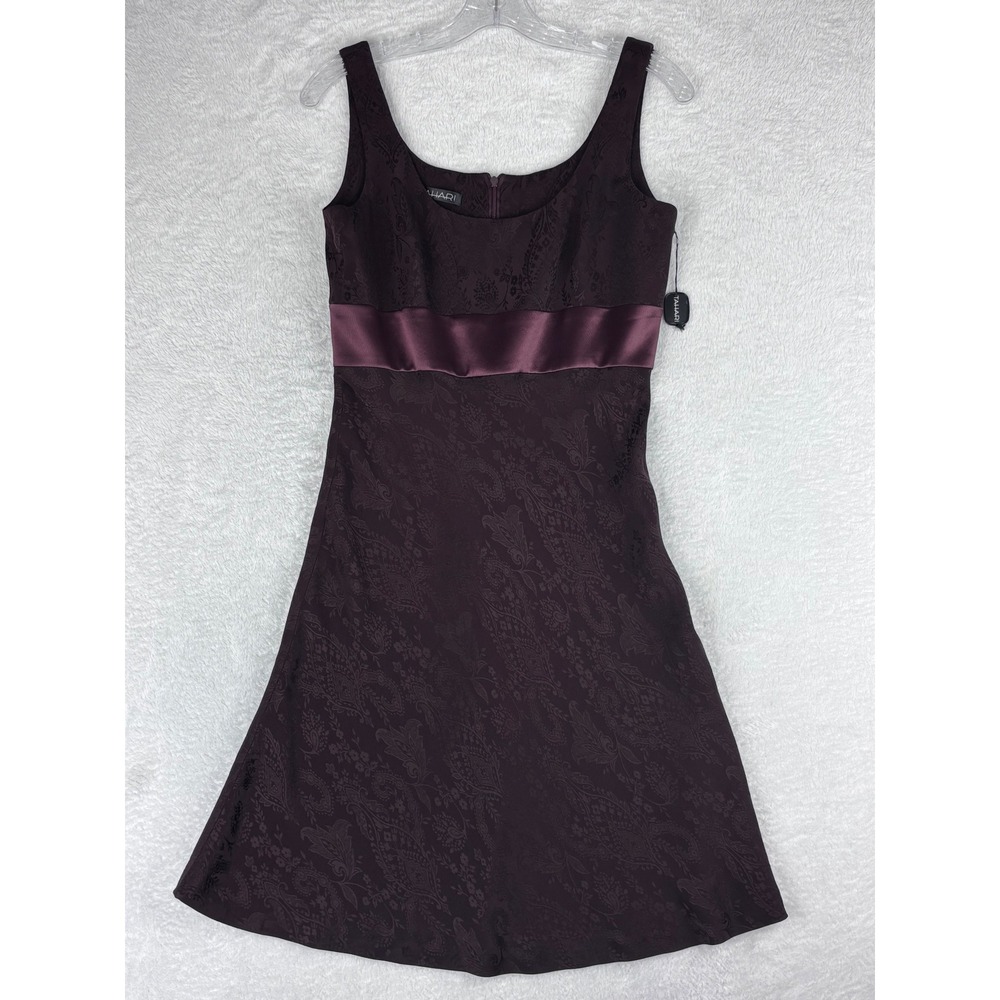 Tahari‎ Dress Paisley Print Sleeveless Party Cocktail Dress Brown Size 8